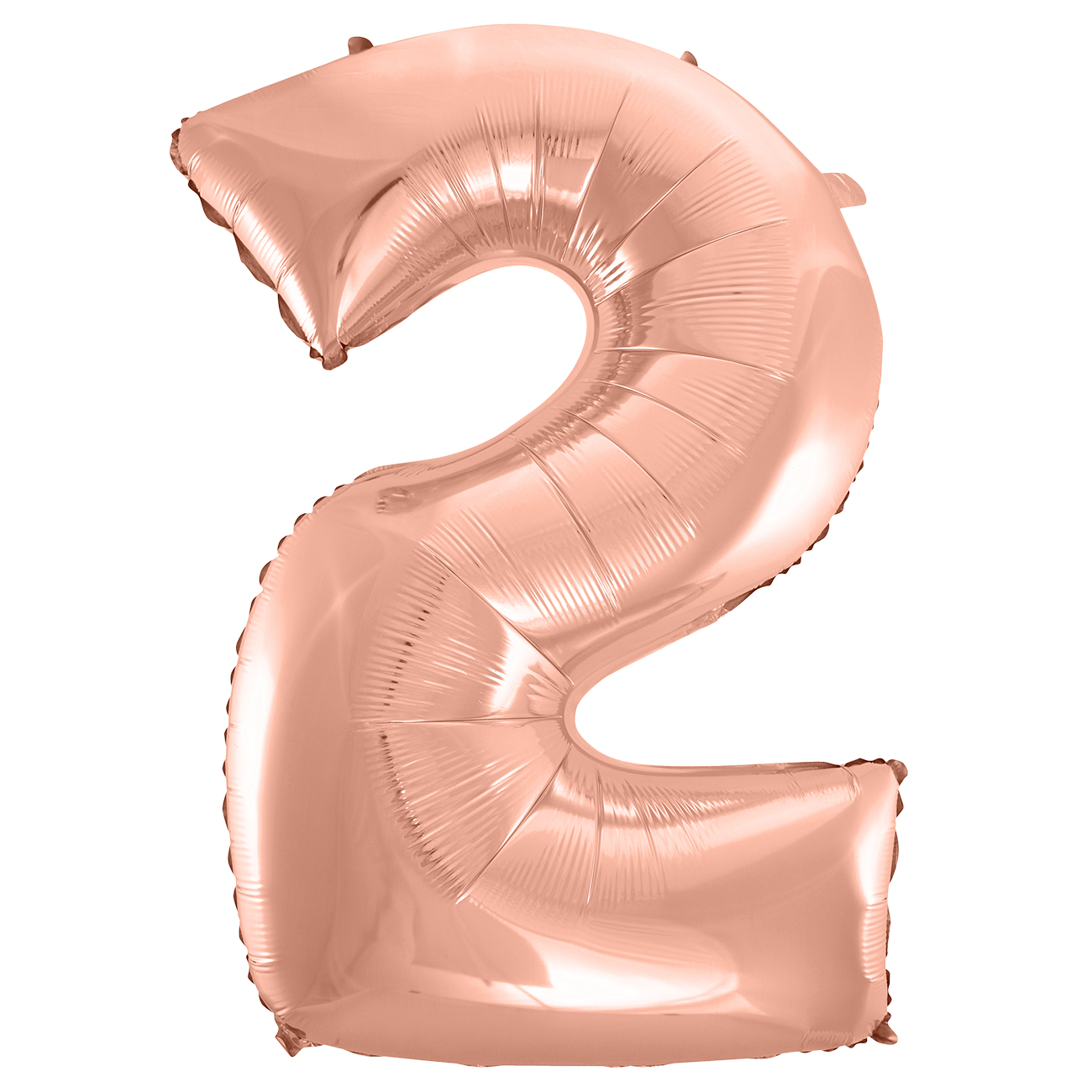 Balão Metalizado Número Dois Rosê 33x7x18cm Pequeno