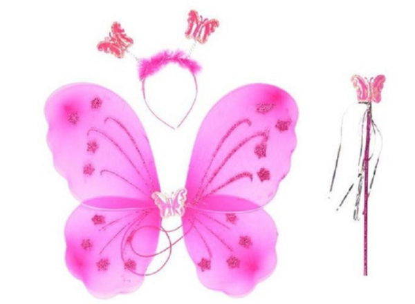 Asa de Borboleta Pink com Glitter - Extra Festas